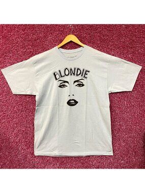 Blondie Parallel Lines Debbie Harry Face T-shirt Baby Blue 1X